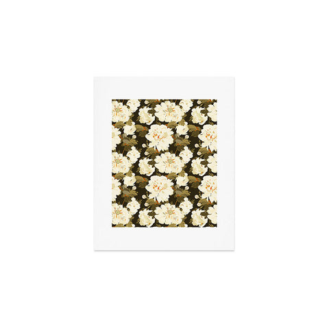 Iveta Abolina Peonies Dark Green Art Print