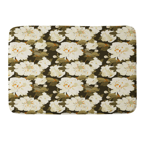Iveta Abolina Peonies Dark Green Memory Foam Bath Mat