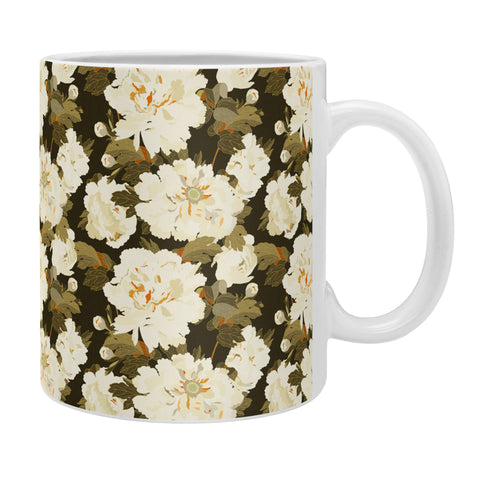 Iveta Abolina Peonies Dark Green Coffee Mug