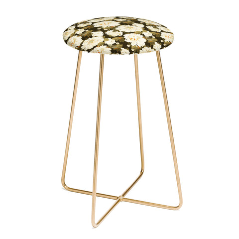Iveta Abolina Peonies Dark Green Counter Stool