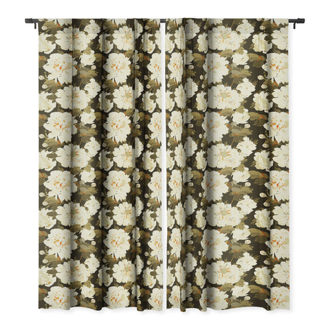 Iveta Abolina Peonies Dark Green Blackout Non Repeat