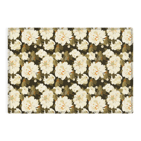 Iveta Abolina Peonies Dark Green Outdoor Rug