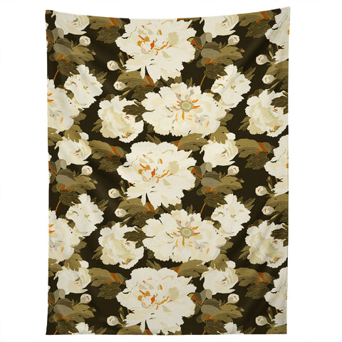 Iveta Abolina Peonies Dark Green Tapestry