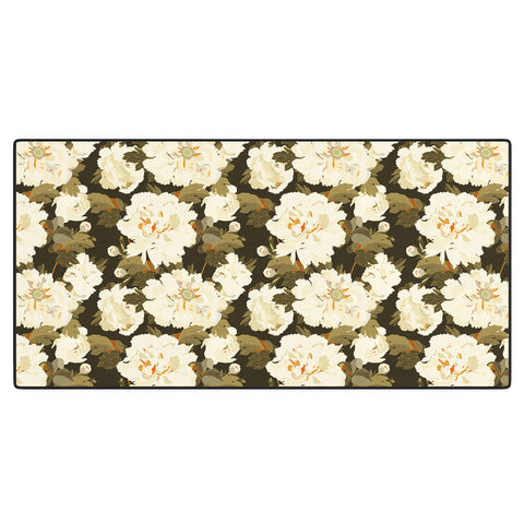 Iveta Abolina Peonies Dark Green Desk Mat