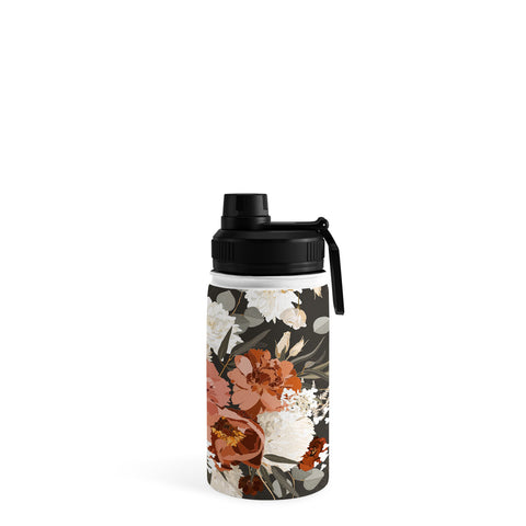 Iveta Abolina Peonies Deep Olive Water Bottle