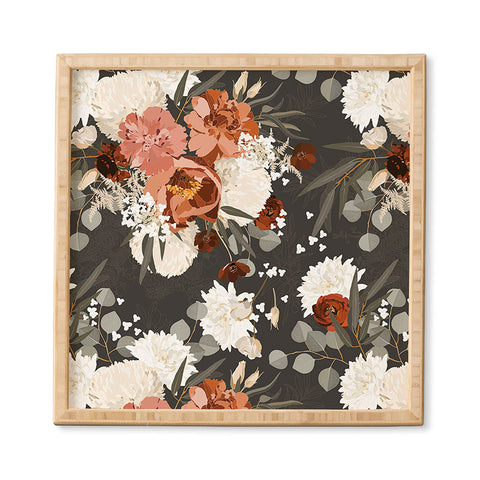 Iveta Abolina Peonies Deep Olive Framed Wall Art