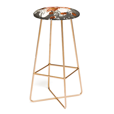 Iveta Abolina Peonies Deep Olive Bar Stool