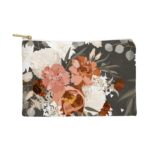 Iveta Abolina Peonies Deep Olive Pouch