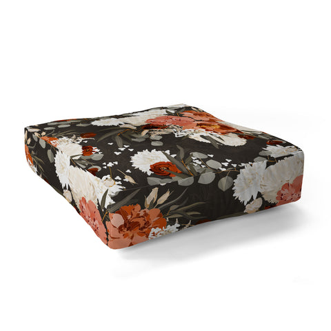Iveta Abolina Peonies Deep Olive Floor Pillow Square