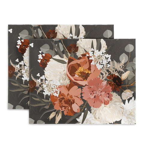 Iveta Abolina Peonies Deep Olive Placemat