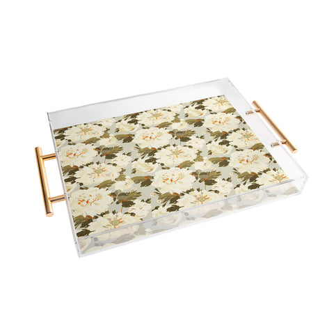 Iveta Abolina Peonies Light Sage Acrylic Tray