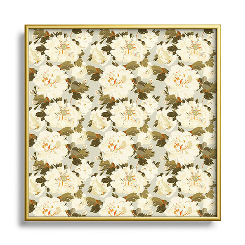Iveta Abolina Peonies Light Sage Square Metal Framed Art Print