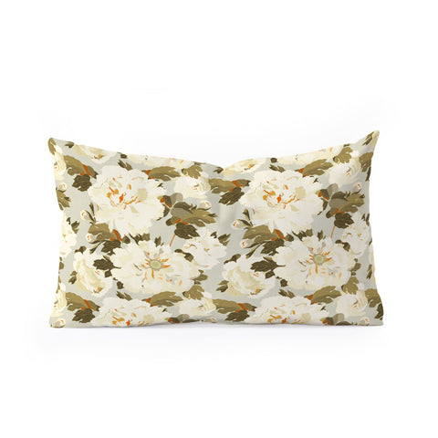 Iveta Abolina Peonies Light Sage Oblong Throw Pillow