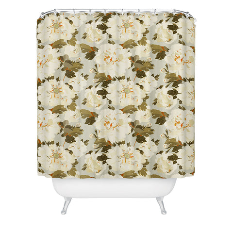 Iveta Abolina Peonies Light Sage Shower Curtain