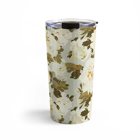 Iveta Abolina Peonies Light Sage Travel Mug