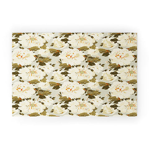Iveta Abolina Peonies Light Sage Welcome Mat