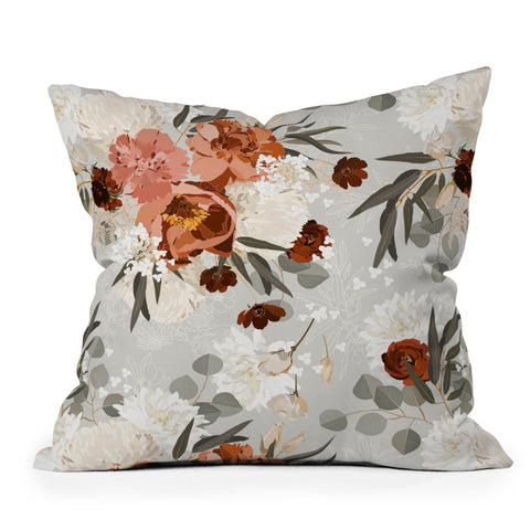 Iveta Abolina Peonies Sage Throw Pillow