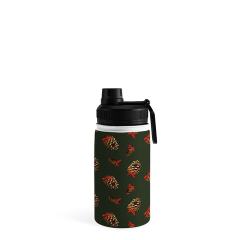 Iveta Abolina Pine Cones and Ribbons Water Bottle