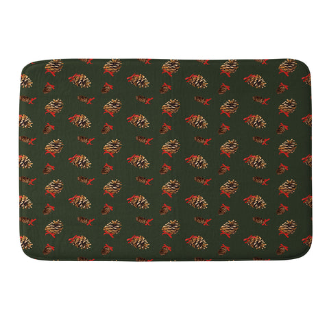 Iveta Abolina Pine Cones and Ribbons Memory Foam Bath Mat