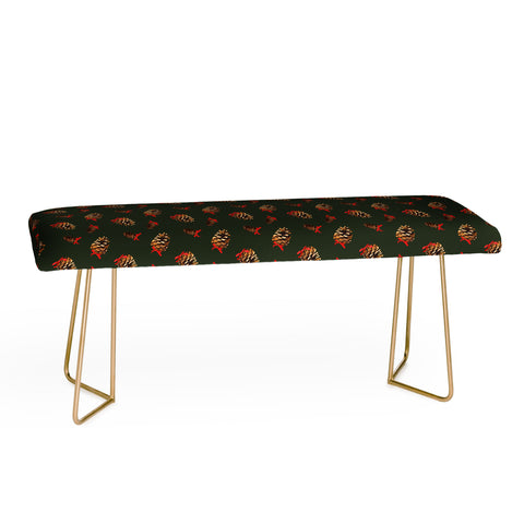 Iveta Abolina Pine Cones and Ribbons Bench