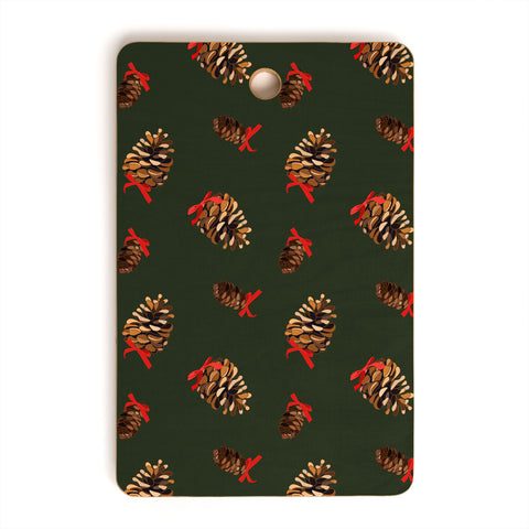 Iveta Abolina Pine Cones and Ribbons Cutting Board Rectangle