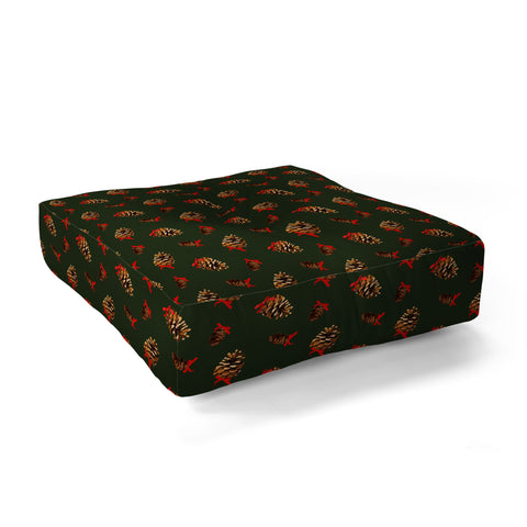 Iveta Abolina Pine Cones and Ribbons Floor Pillow Square