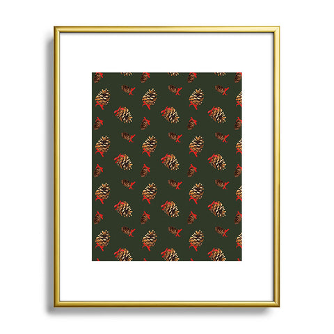 Iveta Abolina Pine Cones and Ribbons Metal Framed Art Print
