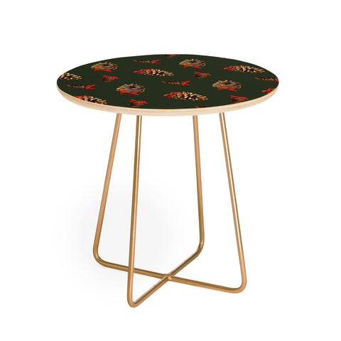 Iveta Abolina Pine Cones and Ribbons Round Side Table