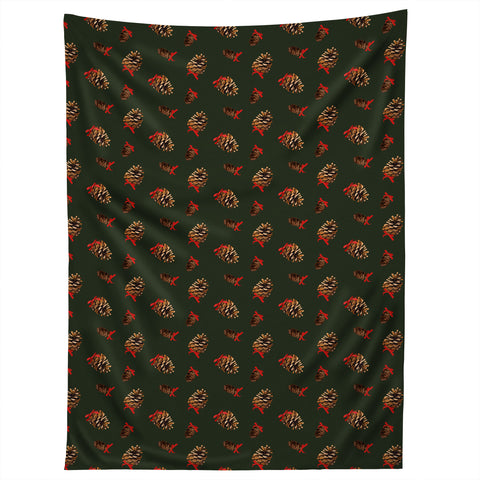 Iveta Abolina Pine Cones and Ribbons Tapestry