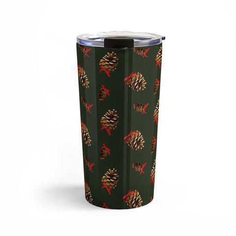 Iveta Abolina Pine Cones and Ribbons Travel Mug