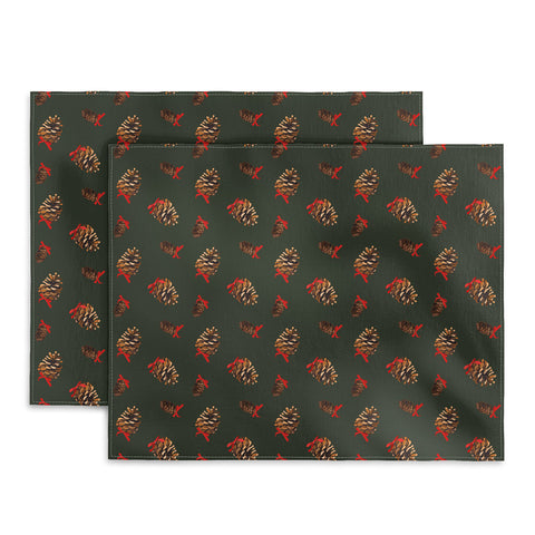 Iveta Abolina Pine Cones and Ribbons Placemat