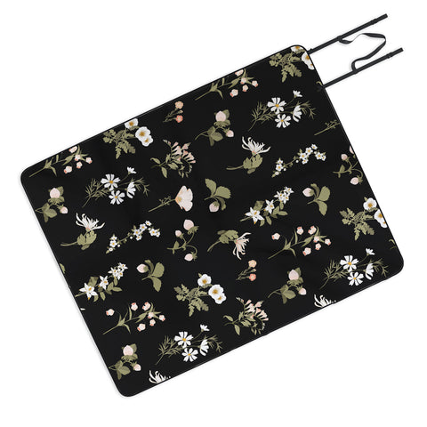 Iveta Abolina Pineberries Botanicals Black Picnic Blanket