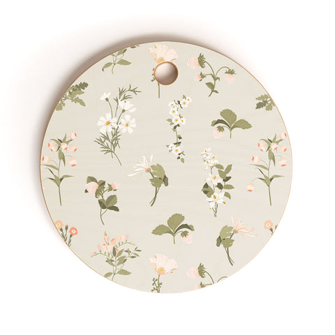 Iveta Abolina Pineberries Botanicals Tan Cutting Board Round