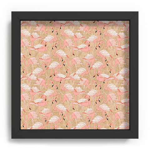 Iveta Abolina Pink Flamingos Camel Recessed Framing Square