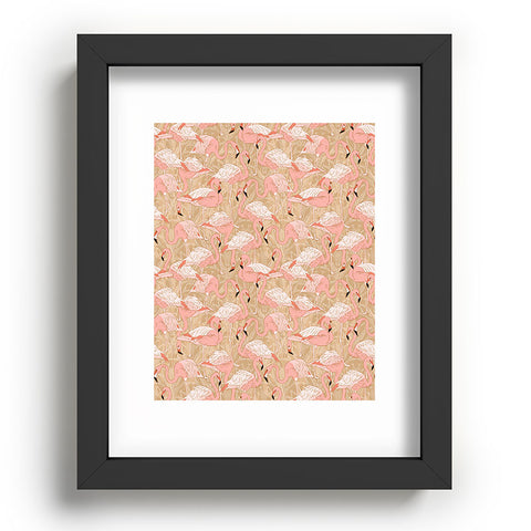 Iveta Abolina Pink Flamingos Camel Recessed Framing Rectangle