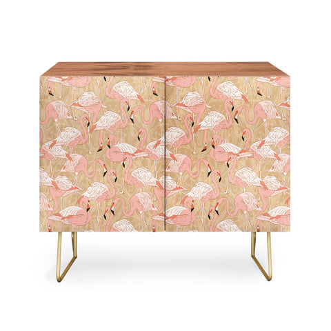Iveta Abolina Pink Flamingos Camel Credenza