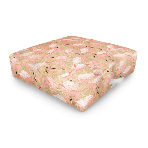 Iveta Abolina Pink Flamingos Camel Outdoor Floor Cushion