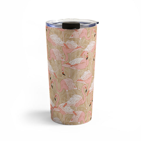 Iveta Abolina Pink Flamingos Camel Travel Mug