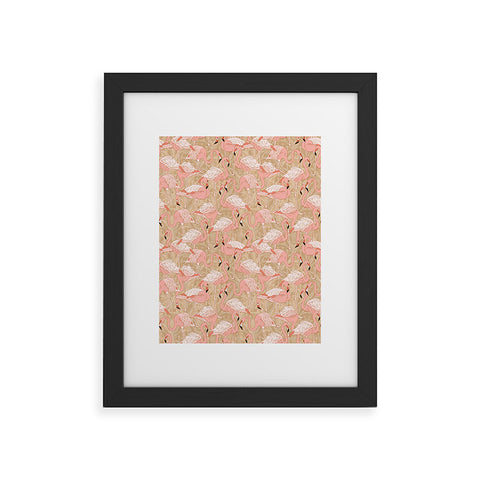 Iveta Abolina Pink Flamingos Camel Framed Art Print