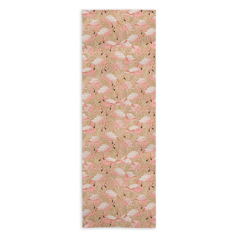Iveta Abolina Pink Flamingos Camel Yoga Towel