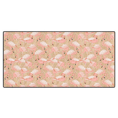 Iveta Abolina Pink Flamingos Camel Desk Mat