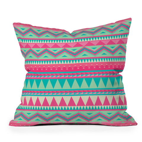 Iveta Abolina Pink Navajo Outdoor Throw Pillow