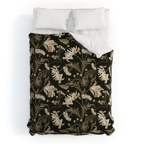Iveta Abolina Poesie French Garden Charcoal Comforter
