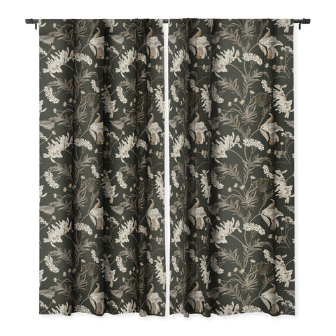 Iveta Abolina Poesie French Garden Charcoal Blackout Window Curtain