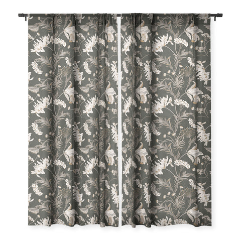 Iveta Abolina Poesie French Garden Charcoal Sheer Window Curtain