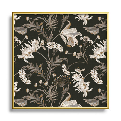 Iveta Abolina Poesie French Garden Charcoal Square Metal Framed Art Print