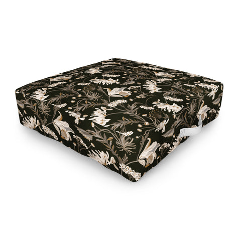 Iveta Abolina Poesie French Garden Charcoal Outdoor Floor Cushion