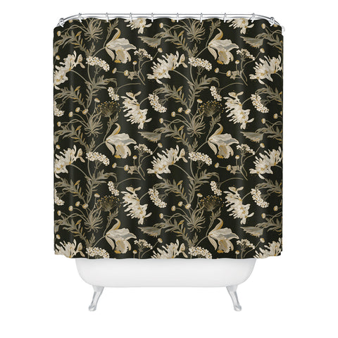 Iveta Abolina Poesie French Garden Charcoal Shower Curtain