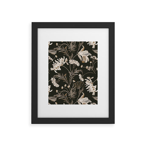 Iveta Abolina Poesie French Garden Charcoal Framed Art Print