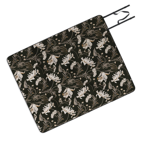 Iveta Abolina Poesie French Garden Charcoal Picnic Blanket